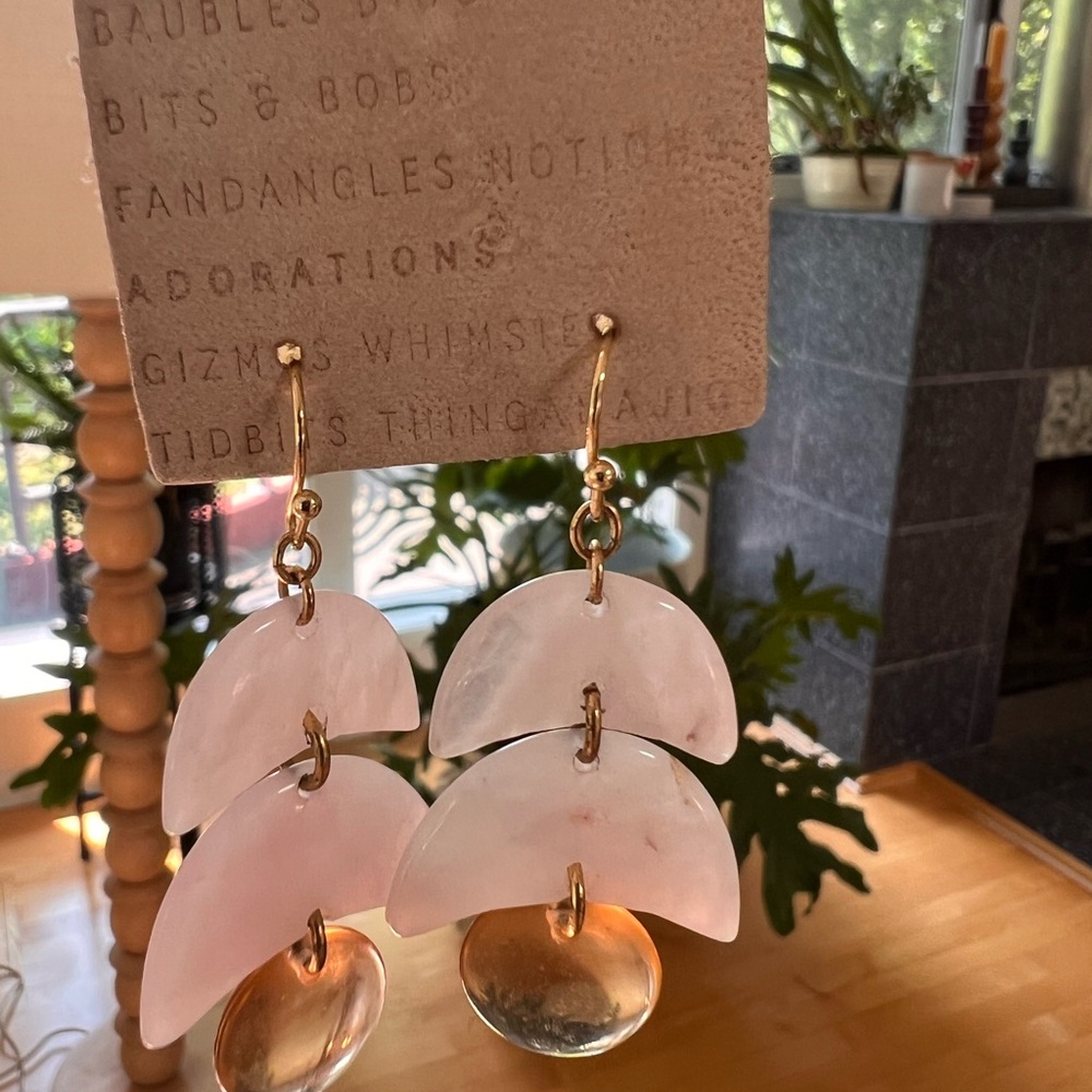 Pink Quartz Dangle Earrings from Anthropologie